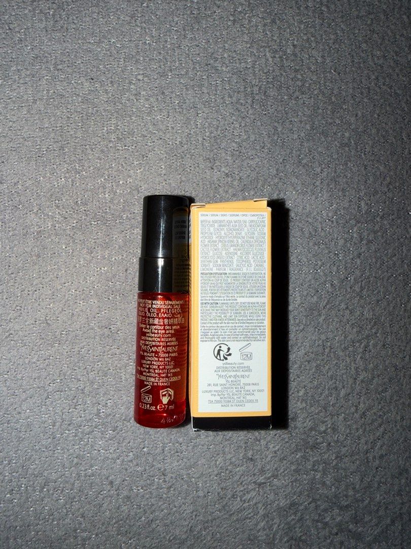 YSL Mini Skincare Bundle (Category: Face Care) located in Quezon City. Submitted by spicycalimaki (Listing ID 1410097101, Image 2). Description: - take both (serum w/box + face oil w/o box) for ₱500 - each of these retails for ₱1.5k each.