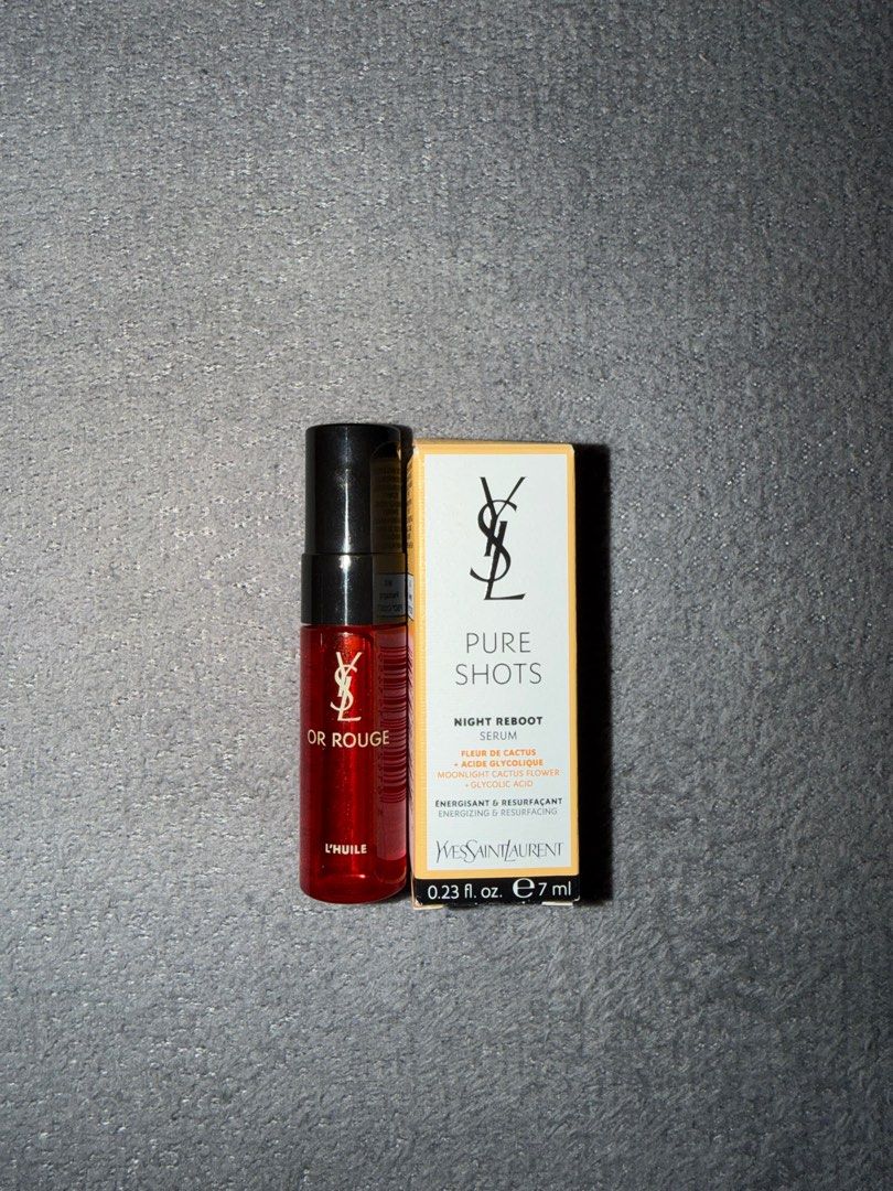 YSL Mini Skincare Bundle (Category: Face Care) located in Quezon City. Submitted by spicycalimaki (Listing ID 1410097101, Image 1). Description: - take both (serum w/box + face oil w/o box) for ₱500 - each of these retails for ₱1.5k each.