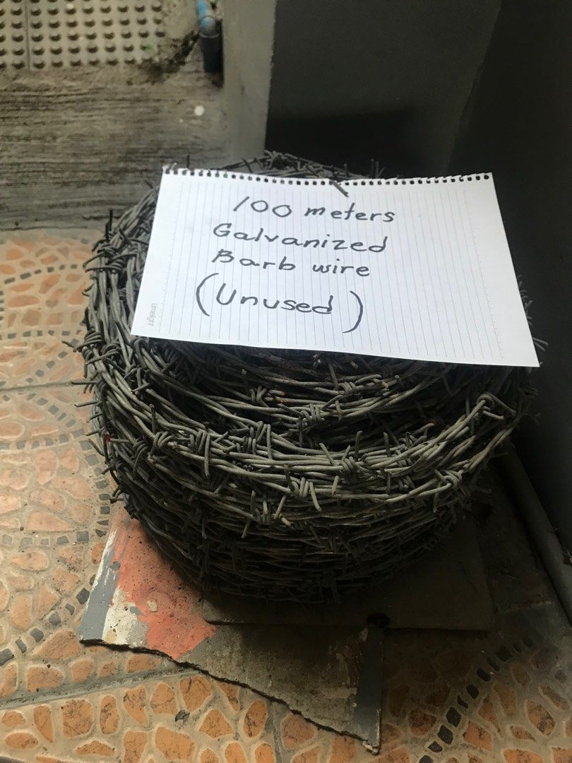 100 Meters Galvanized Barb Wire (Category: Home Improvement Tools & Accessories) located in Caloocan City. Submitted by etnomlebci21334 (Listing ID 1410267736, Image 2). Description: - 100 meters of unused galvanized barb wire - Ideal for fencing and security - Tightly coiled and ready to use - Made of durable galvanized steel - Weather-resistant - Original Price ₱1800. - Unused ( brand new )..