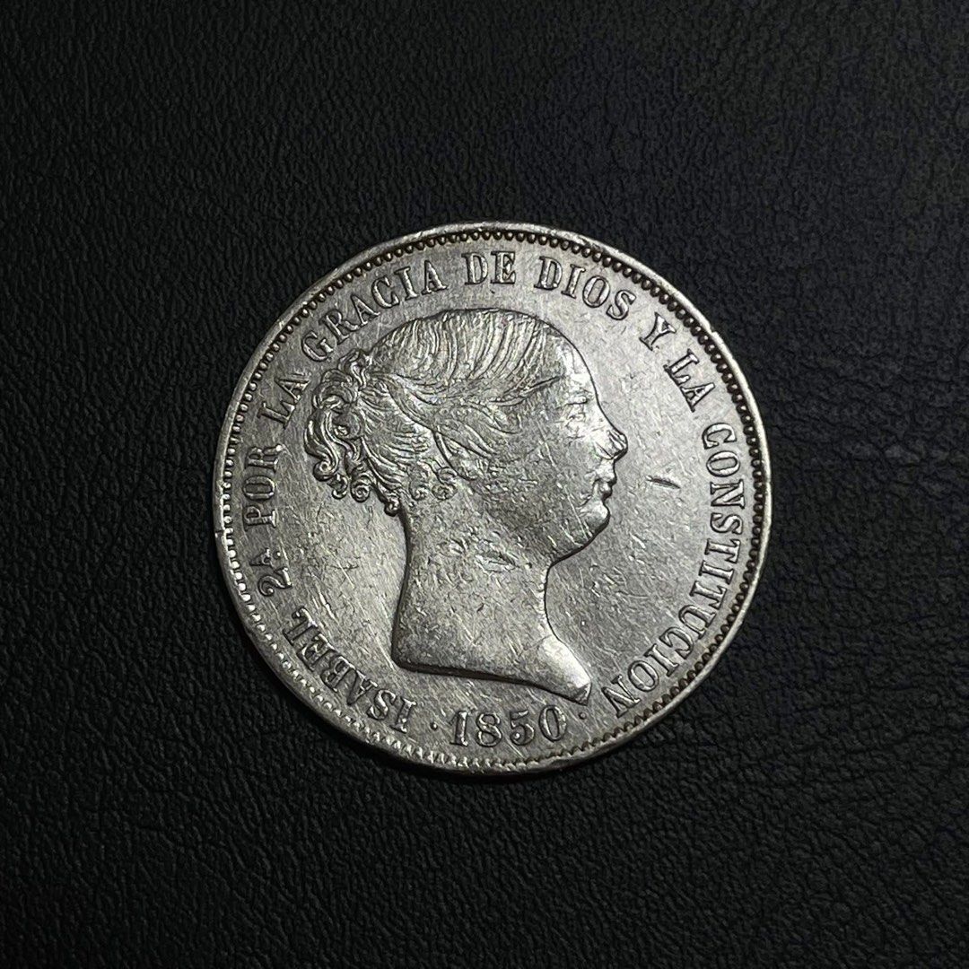 RARE 1850 20 Reales Isabel Silver (Category: Currency) located in Manila. Submitted by banene_poteto (Listing ID 1410203347, Image 1). Description: As is where is. Nice catalogue value for this coin. You can request more pictures. Pm if interested. .