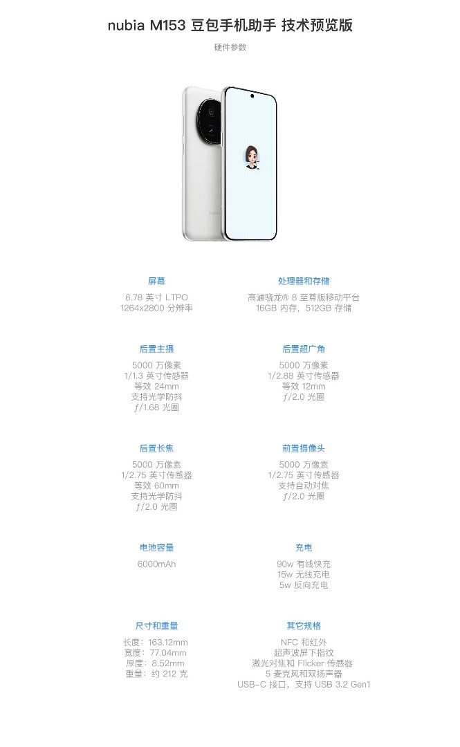 少量現貨）全新 努比亞Nubia nubia M153 豆包手機助手技術預覽版 ...