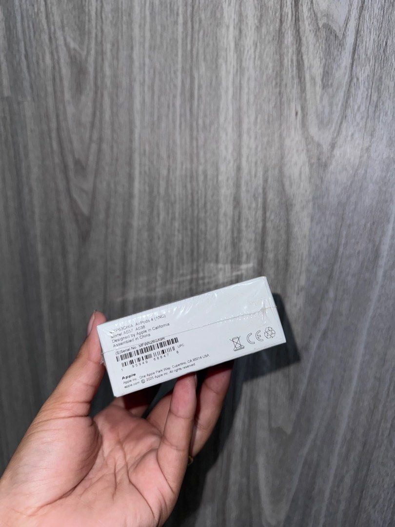 Apple AirPods (4 Generation) (Category: Earphones) located in Manila. Submitted by bloodyrain (Listing ID 1410312321, Image 2). Description: Airpods 4 Brandnew and Sealed Active Noise Cancellation OEM.