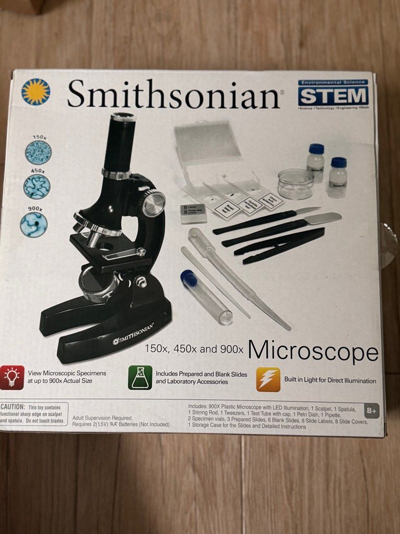 [BNIB] Smithsonian microscope (Category: Educational & Learning Toys) located in Singapore. Submitted by aurorapolarlys (Listing ID 1410192822, Image 1). Description: - mint condition - gifted but we already have a microscope at home .