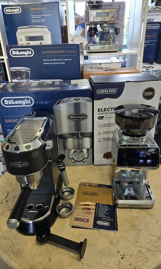 BRAND NEW DELONGHI DEDICA + SMART GRINDER (Category: Coffee Machines & Makers) located in Bulacan. Submitted by iamvanillapeach (Listing ID 1410188814, Image 3). Description: You can try in actual if pick up. We can deliver nationwide. With service warranty. We have our own tech for aftersales. 📩.