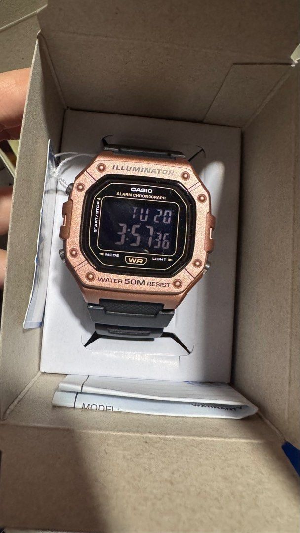 Casio Digital Watch W-218HM (unisex watch) (Category: Men's Watches) located in Lumban. Submitted by storeriray. (Listing ID 1410333048, Image 2). Description: - Casio W-218HM Digital Watch - Features an illuminator - Displays time, day, and date - 50M water resistance - Includes original box and tag - Available in multiple colors.