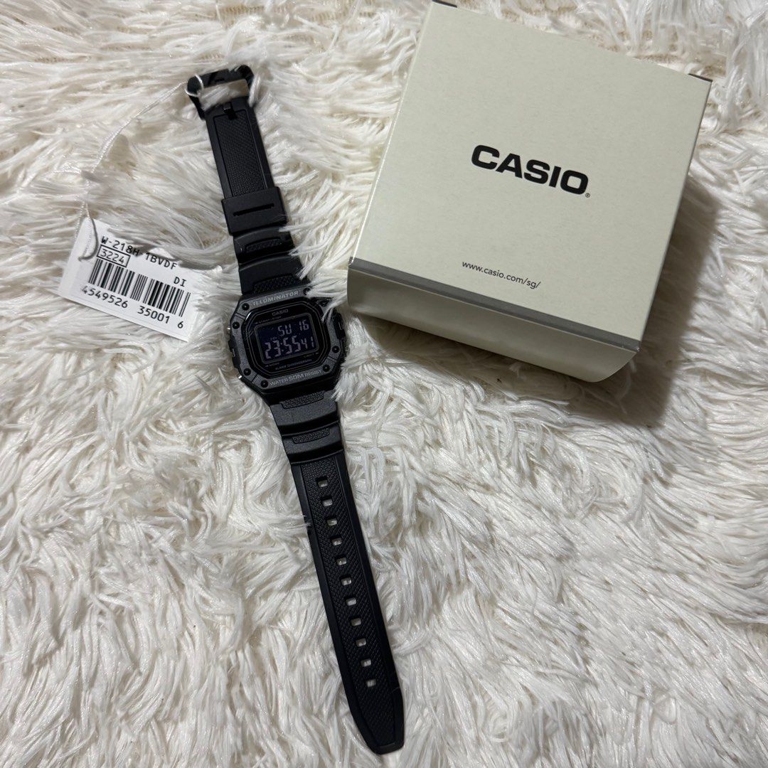 Casio Illuminator W-218H-1BVDF Digital Watch (Category: Men's Watches) located in Lumban. Submitted by storeriray. (Listing ID 1410327540, Image 3). Description: - Casio Illuminator Digital Watch - Features: - Stopwatch - Alarm - Chronograph - Water Resistance: 50 meters - Includes original box and tag - Model: W-218H-1BVDF.
