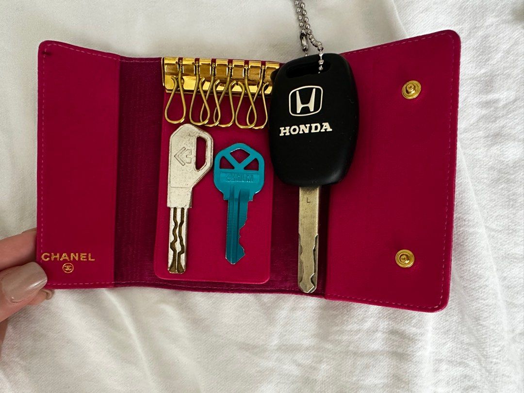Chanel Key Holder (Category: Luxury Bags & Wallets) located in Quezon City. Submitted by luxenstuff (Listing ID 1410210313, Image 1). Description: - Authentic Chanel key holder sourced from Japan - Pink color - Caviar leather - Multiple key hooks - 6 hooks - Secure 2 snap closure - Smooth interior lining with Chanel logo - Serial code - no authenticity card - Made in France - Can fit key card/ID/credit card/ATM card.