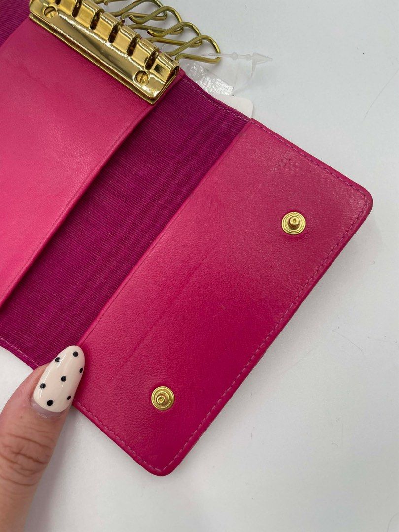 Chanel Key Holder (Category: Luxury Bags & Wallets) located in Quezon City. Submitted by luxenstuff (Listing ID 1410211161, Image 3). Description: - Authentic Chanel key holder sourced from Japan - Pink color - Caviar leather - Multiple key hooks - 6 hooks - Secure 2 snap closure - Smooth interior lining with Chanel logo - Serial code - no authenticity card - Made in France - Can fit key card/ID/credit card/ATM card.