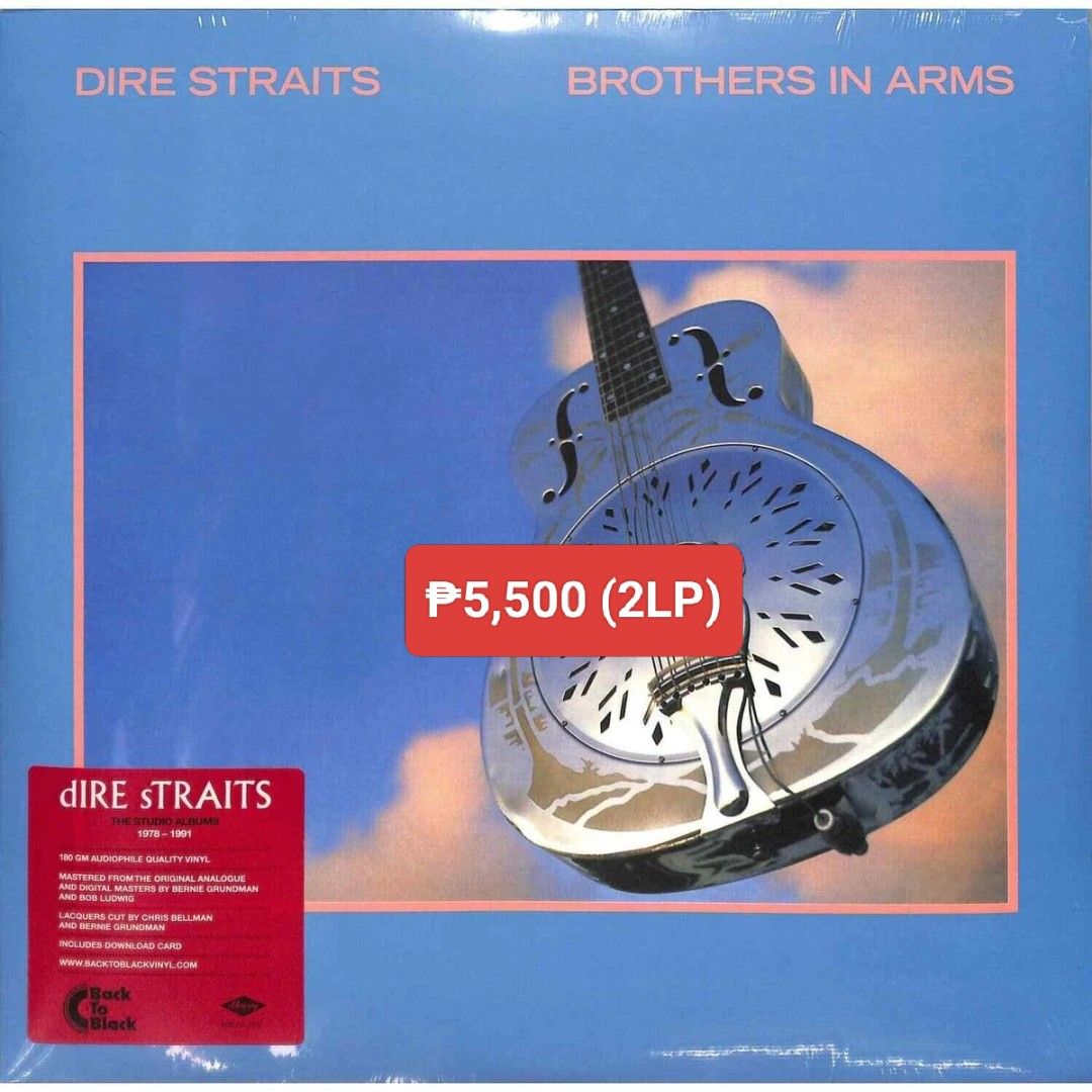 Dire Straits - Brothers In Arms 2LP (Category: Vinyls) located in Manila. Submitted by jhenaloymerchandise (Listing ID 1410312935, Image 1). Description: Dire Straits - Brothers In Arms 2LP = ₱5,500 Brand New sealed made in Germany.
