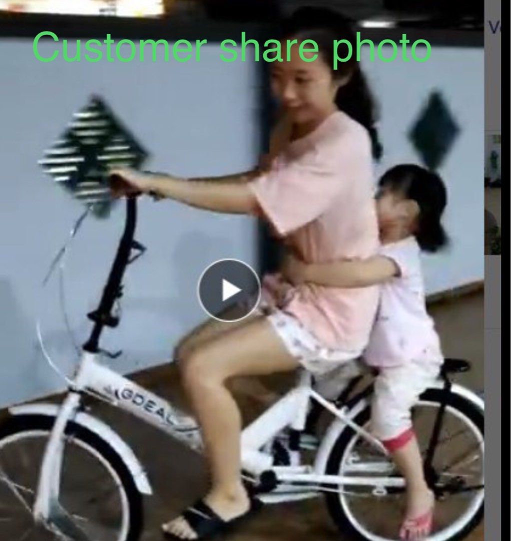 Foldable bicycle (Category: Bicycles) located in Singapore. Submitted by bccat (Listing ID 1410176513, Image 7). Description: Foldable bicycle cheapest in the market Wheel size 20 inch Bike Frame Size 20 inch Max weight 80kg Colour white Comes with bell Comes with backseat Comes with side kick stand Chat for more info 🚚 Merry Christmas! 🎄 🎁 .