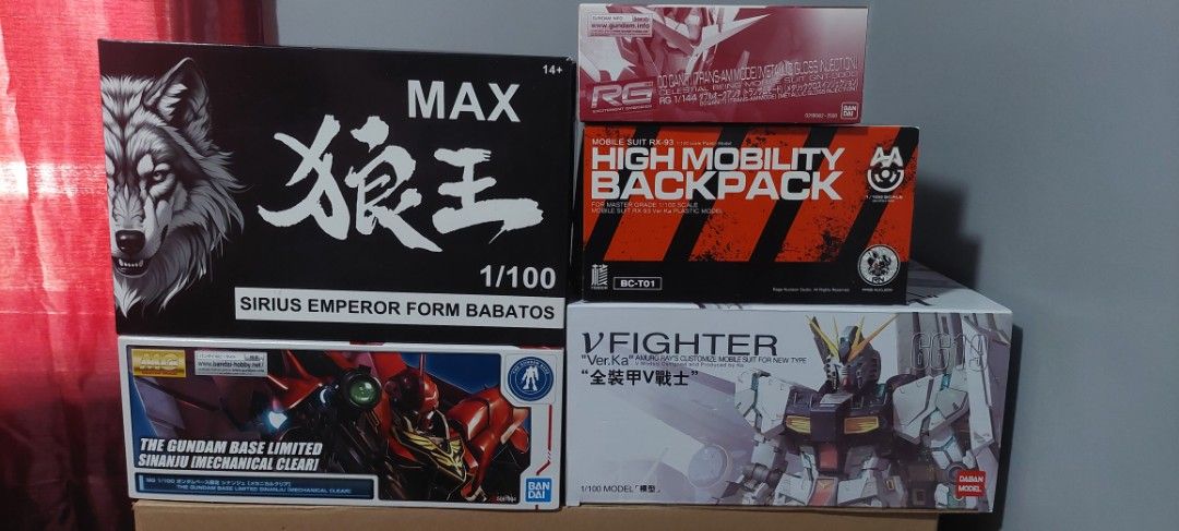 Gundam Kits (Category: Gundam & Model Kits) located in Binan City. Submitted by redxxviii (Listing ID 1410260874, Image 1). Description: FOR SALE ONLY: TGBL Sinanju Mechanical Clear - SOLD Daban Nu Ver Ka. w/ High Mobility Bp - P3000 PB RG Qant Trans AM - SOLD Max Model FM Barbatos Lupus Rex - P1000 Meetup points: •LAGUNA: San Pedro to Cabuyao •CAVITE: Carmona to GMA •MUNTINLUPA: SM Tunasan Shipping: *NO COD Lalamove Only.