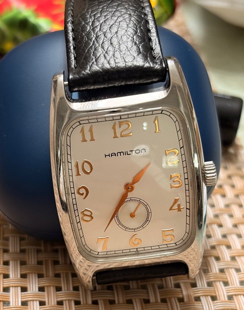 Hamilton Boulton H135110 (Category: Men's Watches) located in Quezon City. Submitted by rofervic (Listing ID 1410242806, Image 1). Description: Hamilton Boulton Ref. H135110 Dimensions: 32mm x 38mm Movement: Quartz Crystal: Mineral Water Resistance: 30M Design type: Tank Watch / Art Deco With replacement strap only: Hirsch Condition: 1. Used 2. With visible signs of usage 3. No box .