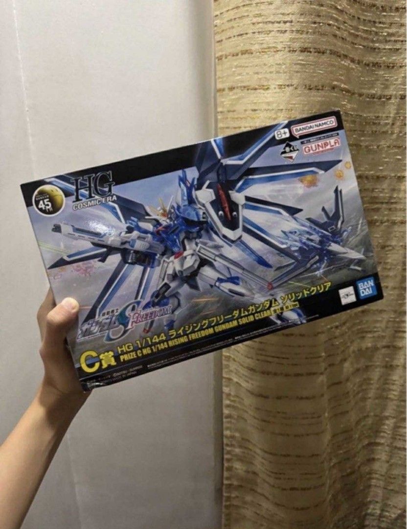 HG 1/144 Rising Freedom GUNDAM Solid Clear Assembly Model "Ichiban KUJI MOBILE SUIT GUNDAM Gunpla 2024 C Prize (Category: Gundam & Model Kits) located in Pasig City. Submitted by hazelscollectibles (Listing ID 1410209704, Image 2). Description: photo credits to the owner - Bandai HG 1/144 Rising Freedom Gundam model kit. - From the Cosmic Era series. - 1/144 scale. - Prize C item. - Includes parts for assembly. - Box art displays the assembled mo