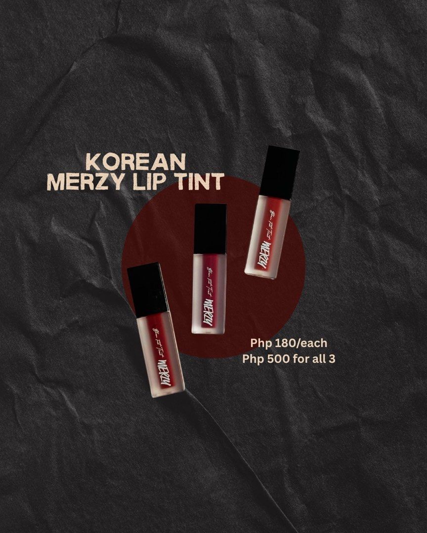 Korean Merzy Lip Tint (Category: Makeup) located in Manila. Submitted by getreadyandeclutter (Listing ID 1410347670, Image 1). Description: .