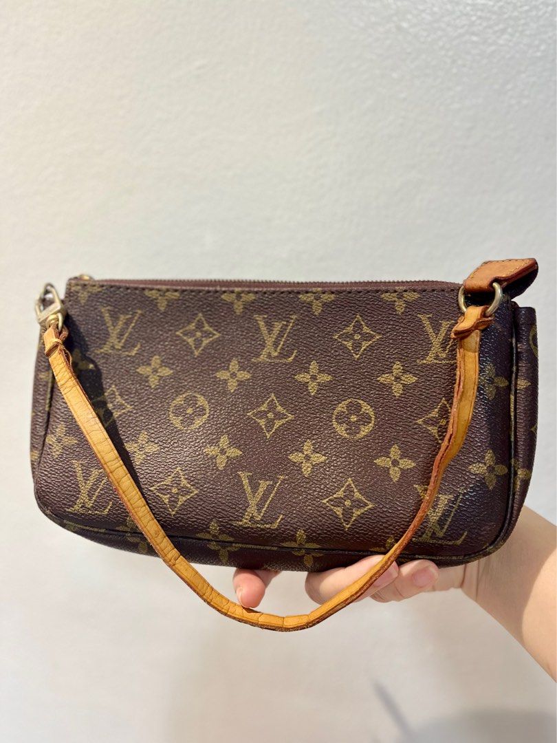 Louis Vuitton Pochette Accessories Vintage bag (Category: Luxury Bags & Wallets) located in Manila. Submitted by seagypseaph (Listing ID 1410274704, Image 1). Description: 50% OFF! Happening from May 18-25! LV (Louis Vuitton) Classic Vintage classic monogram Pochette Accessoire Bag Price negotiable. DM me! Rank: AB (good condition) (For self-authentication) Condition: Preloved. Vintage. With visible patina on the leather, and light scratches on t