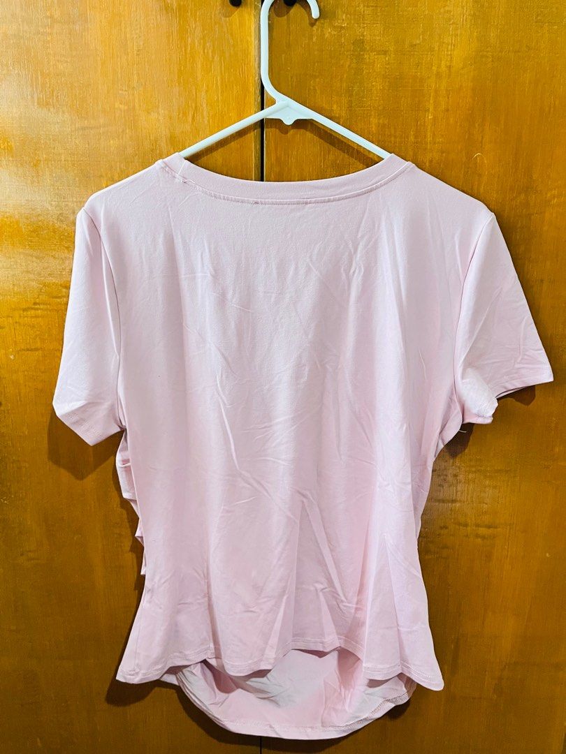 Lovito Pink Ruffle Top (Category: Blouses) located in Rizal. Submitted by bubbles_1313 (Listing ID 1410278987, Image 3). Description: rfs: DECLUTTERING!! - Color: Pink - Round neck - Design: Ruched sides - Size: XL (EU 42, US 12) on tag .