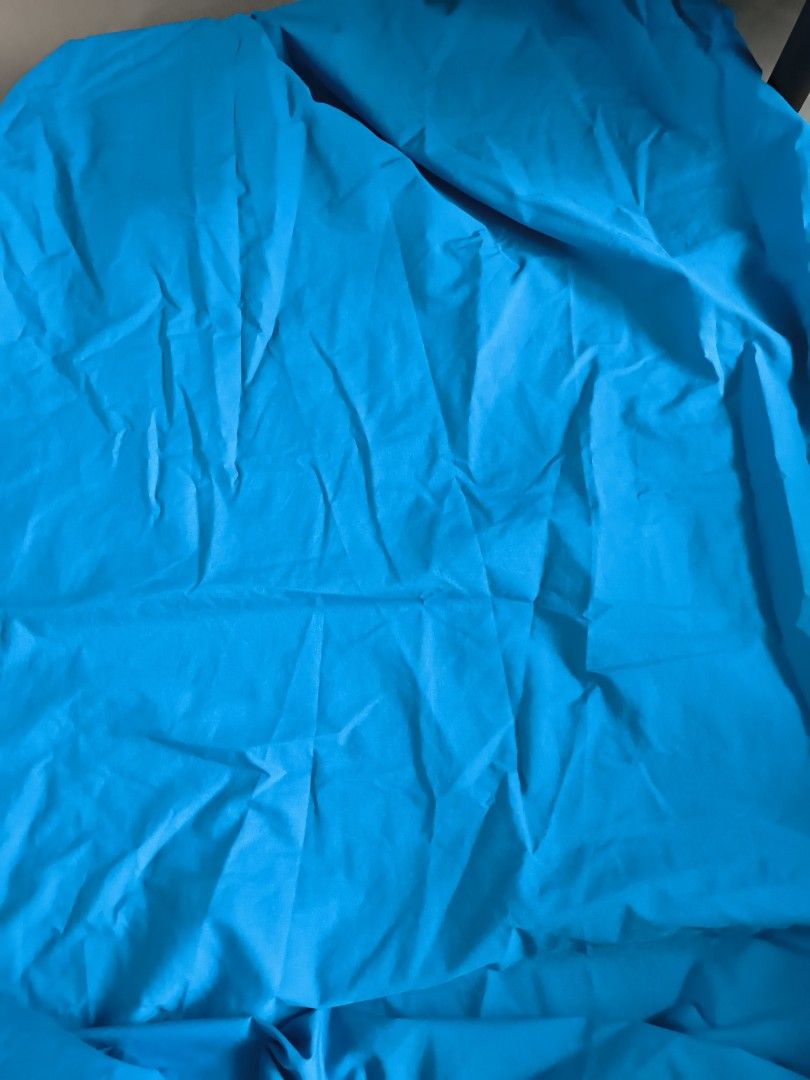 MFS bedsheet (Category: Babies & Kids Fashion) located in Singapore. Submitted by yallomallo (Listing ID 1410189321, Image 1). Description: Piece of blue fabric. The material is unknown. Great for crafting or other projects..
