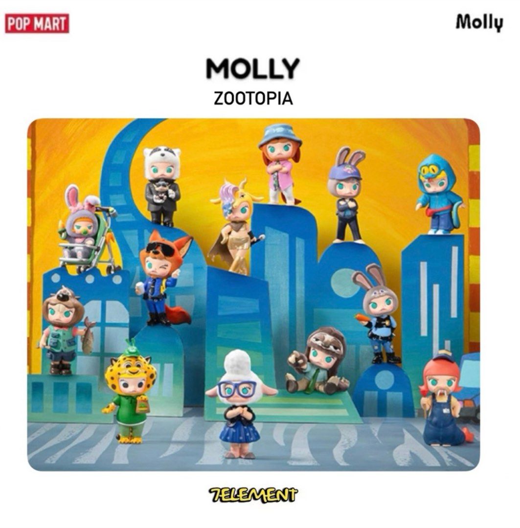 全新正版POPMART 泡泡瑪特 MOLLY × zootopia 動物方程式聯名系列手辦盲盒, 書籍、休閒與玩具, 玩具、公仔、桌遊在旋轉拍賣