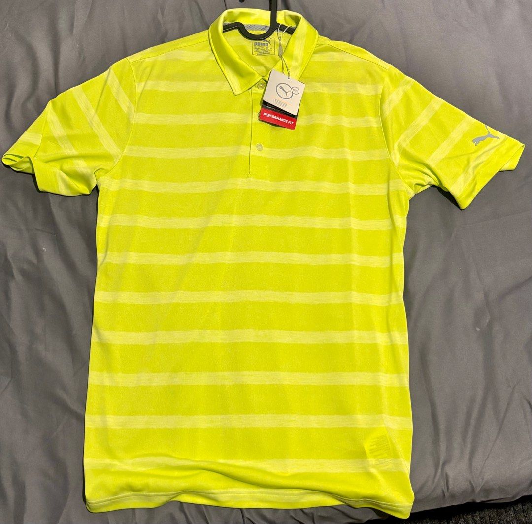 Puma Performance Fit Polo Shirt - Size L (Category: Tshirts & Polo Shirts ) located in Makati City. Submitted by nik0535 (Listing ID 1410309451, Image 2). Description: - Bright yellow Puma polo shirt - Horizontal stripes - Collared neckline - Short sleeves - Puma logo on chest and sleeve - Performance Fit - Size: L Mode of payment: Gcash/bank transfer Mode of shipping: lalamove/angkas (shouldered by buyer).