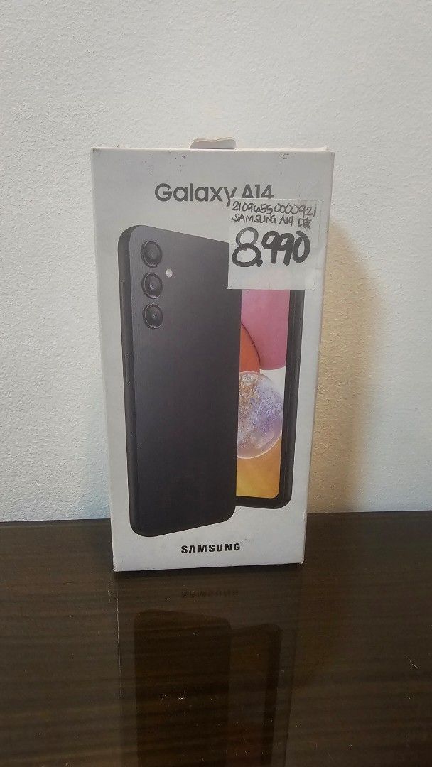 Samsung Galaxy A14 (Category: Samsung) located in Paranaque City. Submitted by misternpa (Listing ID 1410291441, Image 1). Description: brand new. only opened to check speaker and charging functionality. never been used. 2 brand new units available everything working perfectly with 1 year warranty from the store. photocopy of receipt will be provided rfs: pulled out unit from AllDigital stores retail price: 8,900 srp: 6,500 .