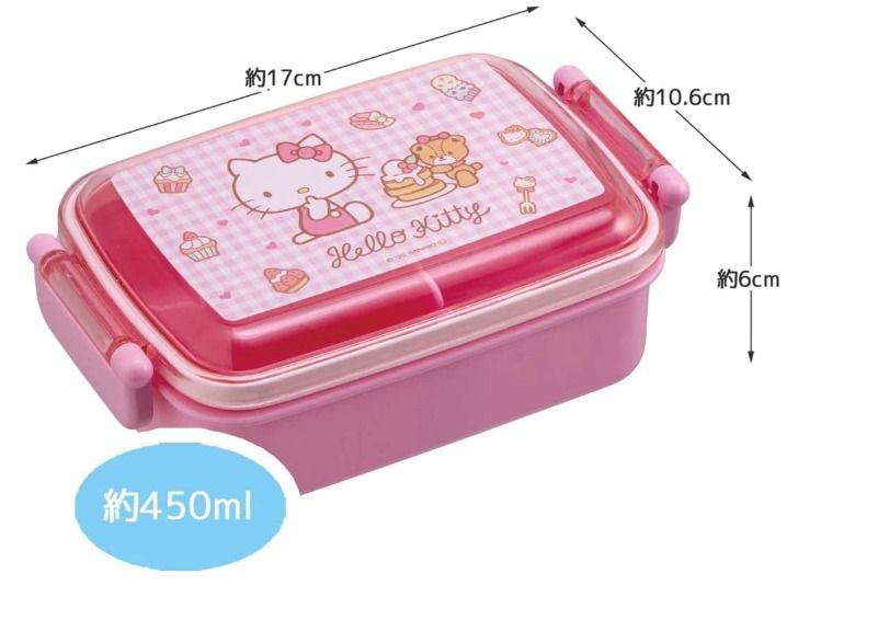 Skater Hello Kitty 450mlLunch Box (Category: Food Organization & Storage) located in Bacoor. Submitted by japanice_aniks (Listing ID 1410234002, Image 3). Description: **FIXED PRICE** - Lovely pink color - Approximately 450ml capacity - Includes a divider - Dimensions: 17cm x 10.6cm x 6cm - Made in Japan MOP: BPI | BDO | GCash | GoTyme.