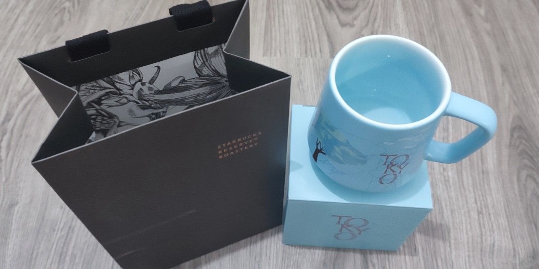 Starbucks Tokyo Mug (Category: Coffee & Tea Tableware) located in Quezon City. Submitted by knshop12 (Listing ID 1410251650, Image 2). Description: Starbucks Reserve Roastery Tokyo Mug - Brand new - Color: Blue - Includes original box and paper bag - Unique design with handle.