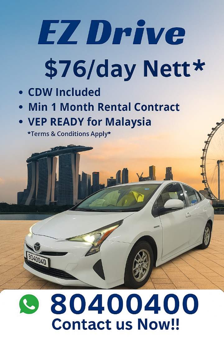 Toyota Prius Hybrid Car Rental PHV Grab Gojek Tada Ryde Nett $76/Day ...