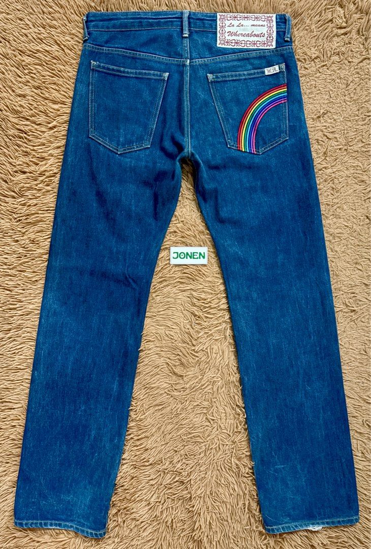 Whereabouts Selvedge Jeans (Category: Jeans) located in Cavite. Submitted by SOLEBEN (Listing ID 1410274533, Image 3). Description: Japanese Brand Whereabouts Selvedge Jeans Regular Fit Price: 1,100.00 Used: Very Good Condition Issue: pls see last photo Actual Measurements: W-35 Inseam-34 Hem-8.5 Total Length-44 Color may vary due to lighting. .