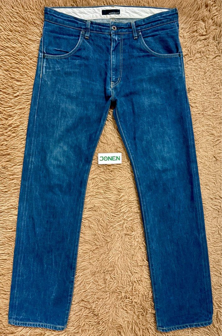 Whereabouts Selvedge Jeans (Category: Jeans) located in Cavite. Submitted by SOLEBEN (Listing ID 1410274533, Image 2). Description: Japanese Brand Whereabouts Selvedge Jeans Regular Fit Price: 1,100.00 Used: Very Good Condition Issue: pls see last photo Actual Measurements: W-35 Inseam-34 Hem-8.5 Total Length-44 Color may vary due to lighting. .