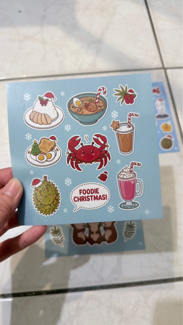 Sticker Laksa Wts Singapore Christmas sticker sheet of foodie food Singapore laksa ...
