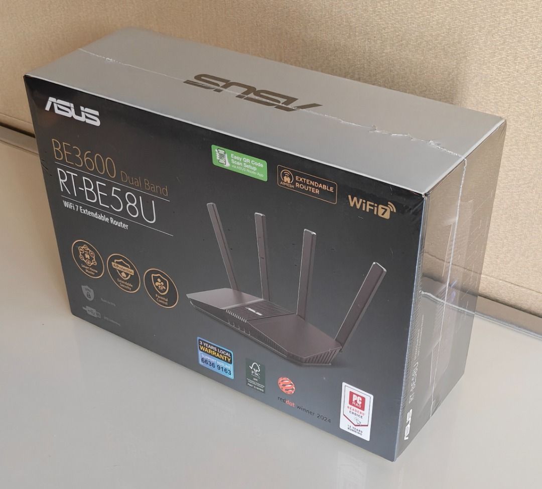 Asus BE3600 Dual Band RT-BE58U WiFi 7 Extendaible Router, Computers ...
