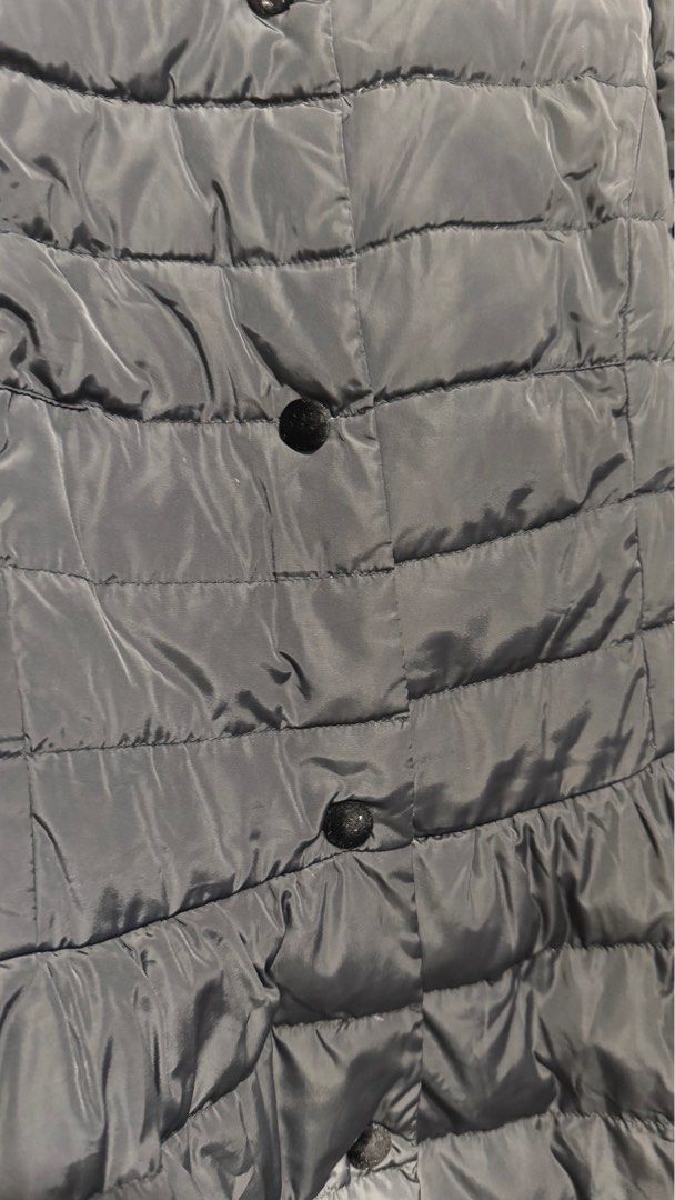 Black Puffer Dress (Category: Coats, Jackets and Outerwear) located in Quezon City. Submitted by chamibee (Listing ID 1410467729, Image 2). Description: - Black puffer jacket/dress - High collar - Button closure - Long sleeves - Quilted design - Mid-length - Ideal for cooler weather.