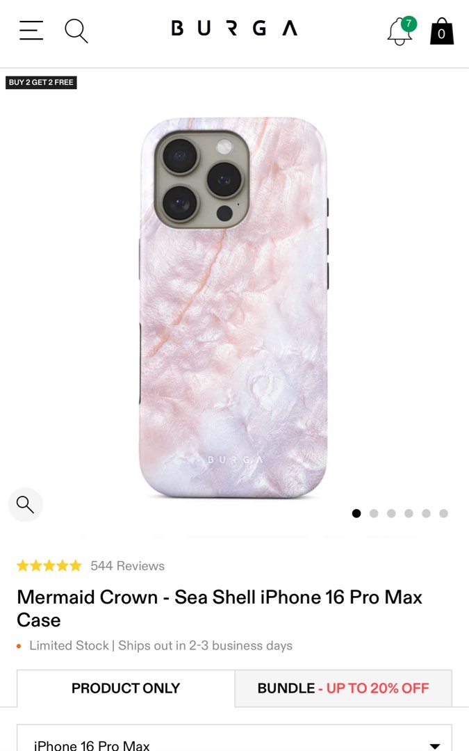 BN Burga Mermaid Crown IPhone 16 Pro Max cover, Mobile Phones