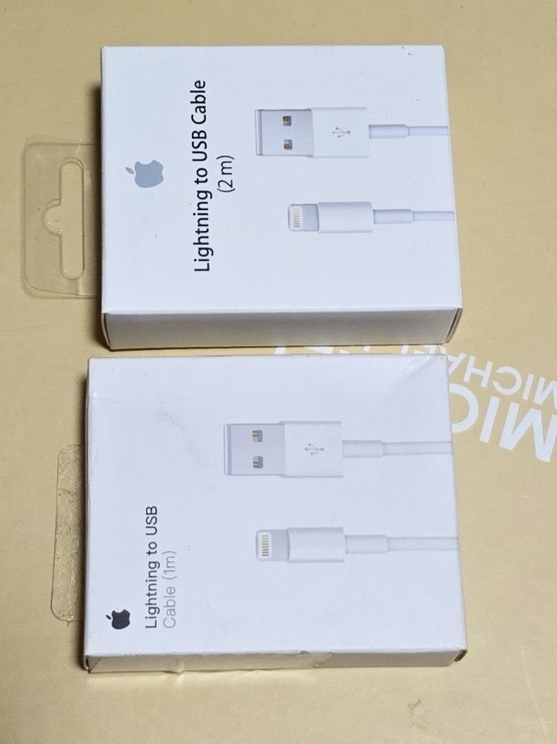 Bundle - ORIGINAL APPLE iphone lightning to usb cable 1M AND 2M bundle (Category: Cables & Chargers) located in San Juan City. Submitted by akioza (Listing ID 1410460204, Image 3). Description: they are NEW and never used just saw at my parents place, in my room bundle & ssuper discounted for a new item simply for easier sale & to save time. very useful i just have multiple spares pa compatible for most iphones esp ones from 14 below p.s. if I'm 