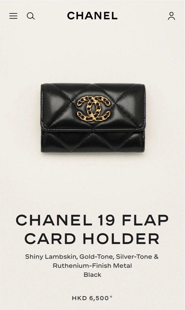 Chanel 19 cardholder( 黑金) （分類：手袋及銀包）位於 Hong Kong。 由 keepeverythinginmotion 提交（商品編號 1410525826，圖片 2）。簡介： 100% authentic 99%new Full set without receipt 晶片款 有意pm。