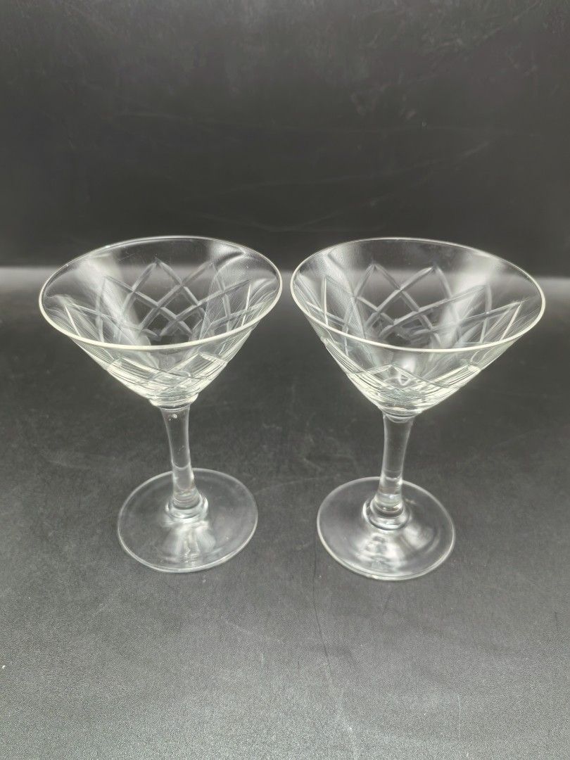 Cocktail or Martini Glasses - Pair (Category: Other Kitchenware & Tableware) located in Cebu City. Submitted by dudes_villanueva (Listing ID 1410383892, Image 2). Description: Cocktail or Martini Glasses - Pair 📌Good condition with a diamond pattern. Diameter: 2.8 in Height: 4.25 in.