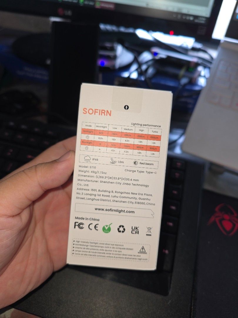 Flashlight Sofirn ST10 (Category: Hiking & Camping) located in Kuala Selangor. Submitted by cikecil (Listing ID 1410416479, Image 3). Description: New sealed box inside include battery with charging port and lanyard can use AA battery or LiIon battery RM70 FIX FOC POSTAGE.