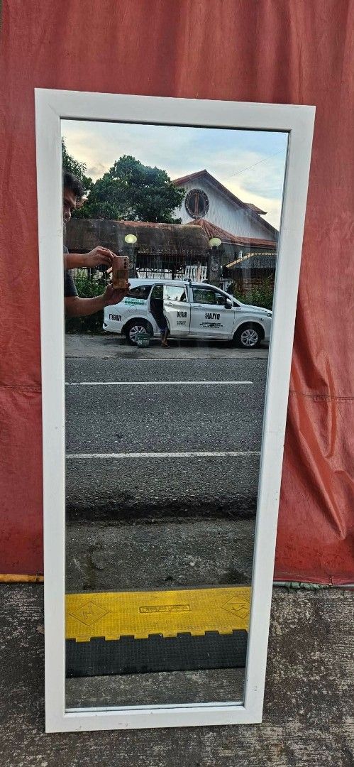 Full Length White Framed Mirror (Category: Mirrors) located in Sablan. Submitted by gongonshelley12 (Listing ID 1410374599, Image 2). Description: BAGUIO CITY 2500 ONLY... SUPER SALE!!! 5'3 FT HEIGHT MALAKI AT MALAPAD BIG AND WIDE FULL BODY MIRROR / STAND MIRROR FROM JAPAN JAPAN SURPLUS FIRST TO PAY, FIX PRICE L 24 X W 1.5 X 63 INCHES MALAPAD PO ITO, KITA NIYO BUONG KATAWAN NIYO ANG GANDA NITO PROMISE, MAGANDA IFOR KEEPS HEAVY DUTY, PWEDE STAND M