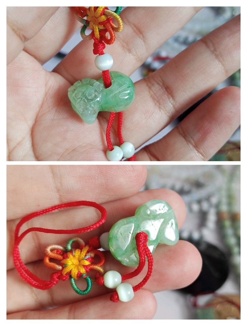 Jade Charms & Accessories (Category: Luxury Accessories) located in Baguio. Submitted by nits.cheap.finds (Listing ID 1410421055, Image 3). Description: Necklace is new Bracelet like new All charms are slightly used Buy as is as we are not experts of gemstones but guaranteed malalamig sila, makakapal, mabibigat. From HK box From 150&up Open to shipping. Buyer pays SF. Paymen t first policy. Can do COD with 30% advance payment via Flash courier..