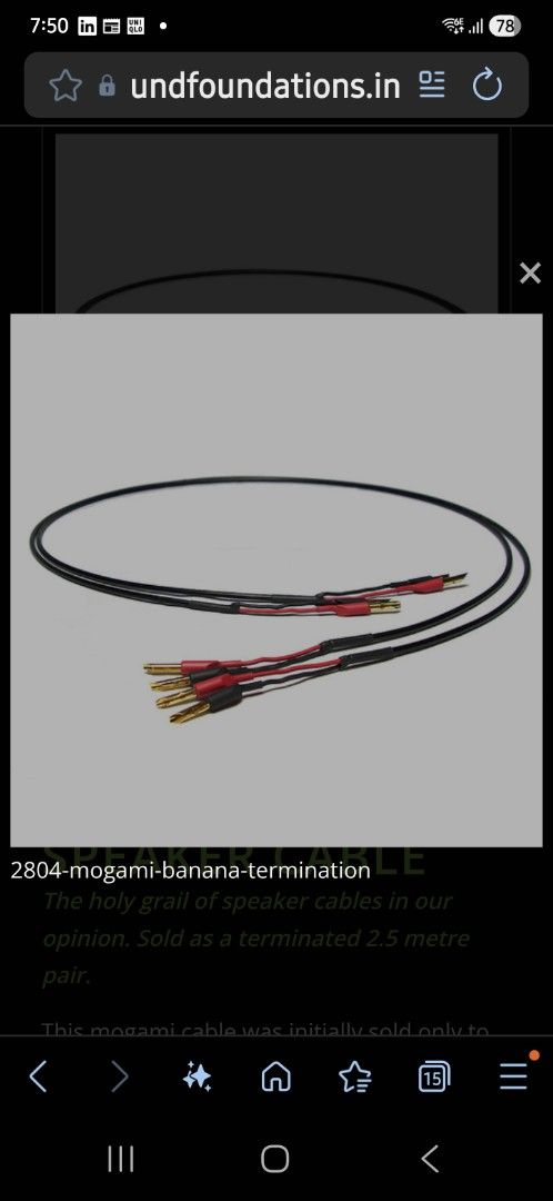 Mogami 2804 Speaker Cables