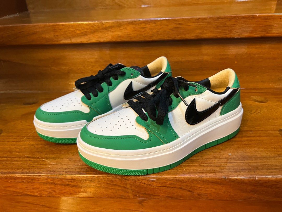 NIKE Air Jordan 1 Elevate Low SE - Green (Category: Sneakers) located in Makati City. Submitted by _gaby_ (Listing ID 1410529123, Image 2). Description: - Nike Air Jordan 1 Elevate Low SE - Color: Lucky Green/White/White Onyx/Black - Size: Womens US 8.5 - Includes charm chain - Worn twice - No box, No tags - RFS: Decluttering - Open for negotiation.