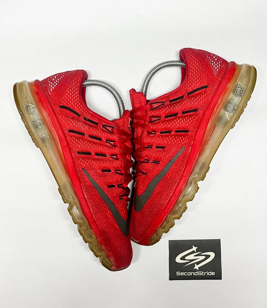 NIKE Air Max 2016 — ‘University Red’ (Category: Sneakers) located in Manila. Submitted by 2ndstride (Listing ID 1410388904, Image 1). Description: - Nike Air Max 2016 sneakers - Red mesh upper with black accents - Visible Air Max unit - Iconic Nike swoosh on sides - Soles show some wear.