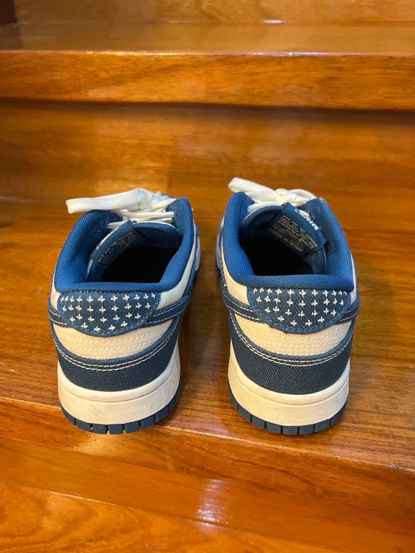 NIKE Dunk Low Industrial Blue Sashiko (Category: Sneakers) located in Makati City. Submitted by _gaby_ (Listing ID 1410529450, Image 3). Description: - Nike Dunk Low Industrial Blue Sashiko - Color: Summit White/Industrial Blue - Size: Womens US 8.5 - No box, No tags, No extra shoelaces - Worn a few times, A bit dirty - RFS: Decluttering - Open for negotiation.