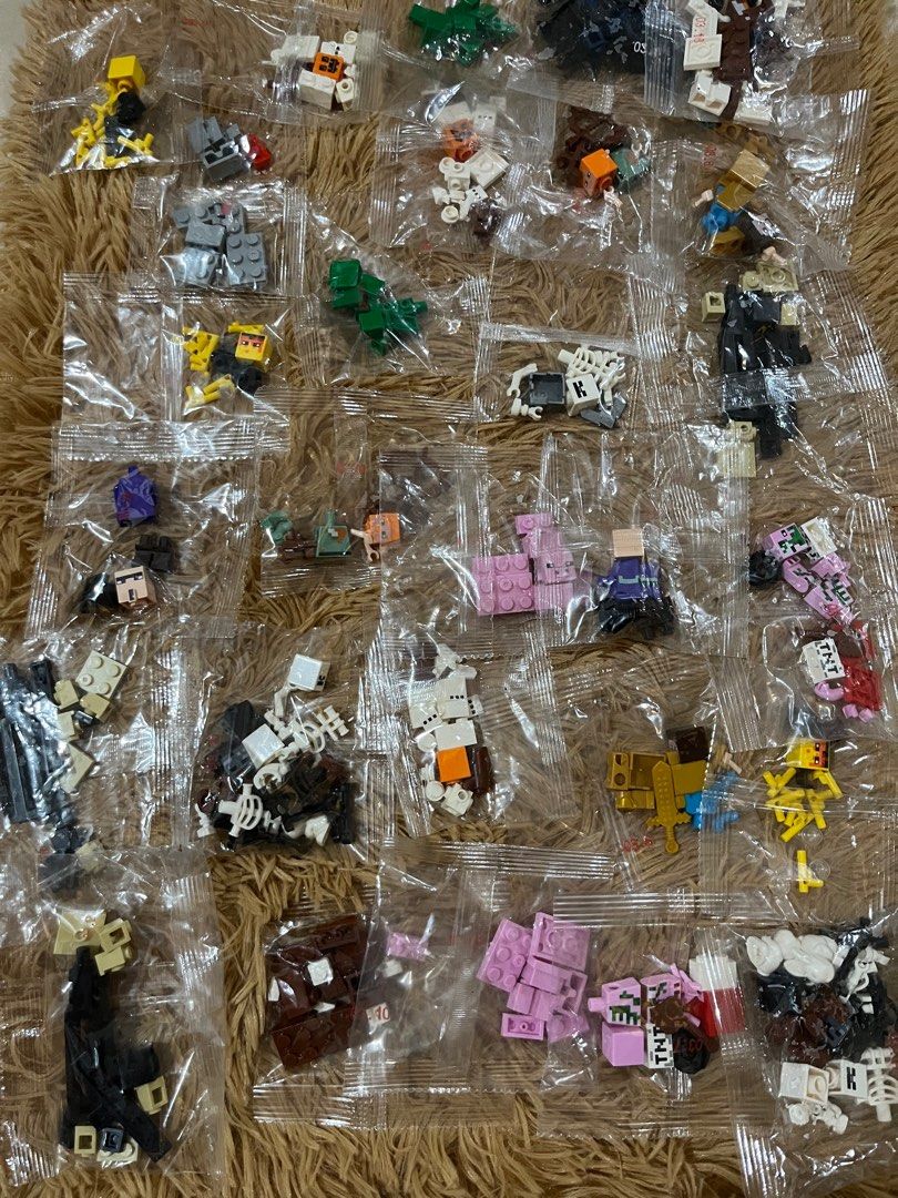 Non Lego Minecraft minifigures (Category: Lego & Building Sets) located in Caloocan City. Submitted by snapshop_ph (Listing ID 1410370520, Image 1). Description: Sealed Non lego minifigures Selling per piece or set(w discount) Price starts @50.