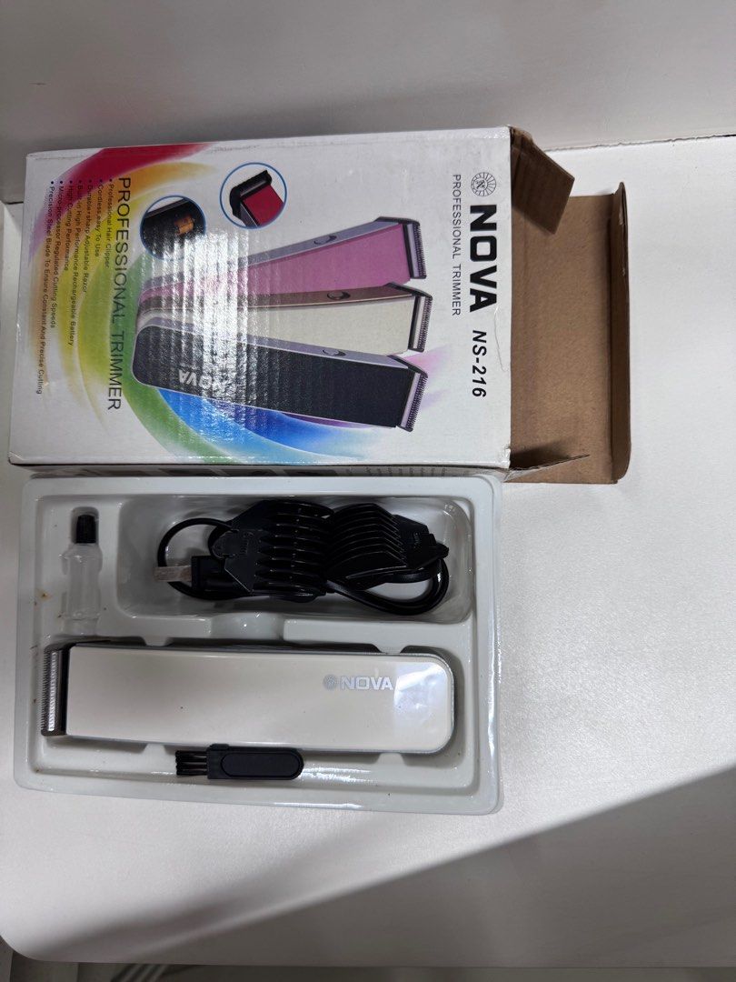 Nova NS-216 Professional Hair Trimmer (Category: Hair) located in Manila. Submitted by rose1013 (Listing ID 1410458132, Image 2). Description: Hair Clipper / Hair Trimmer EVERYTHING MUST GO - Never been used - With box.