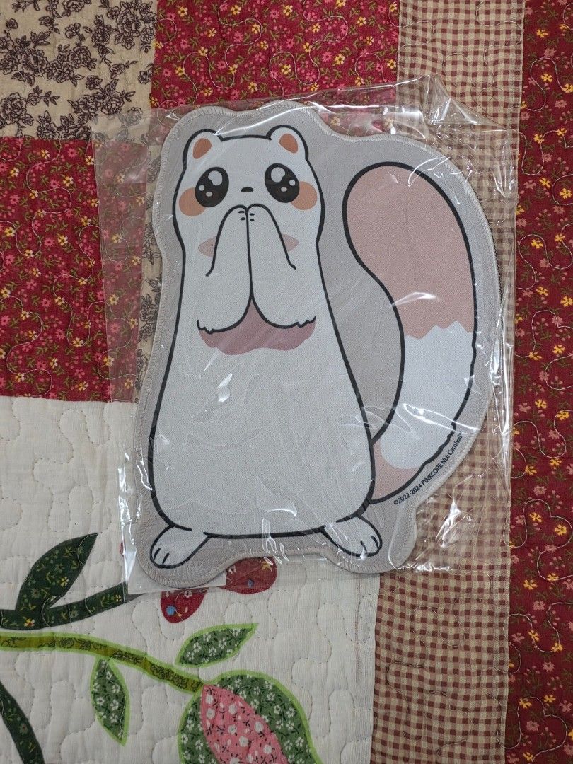 Nu carnival topper mousepad (Category: Mouse & Mousepads) located in Manila. Submitted by topperware (Listing ID 1410474451, Image 1). Description: - Brand new mousepad - Features a cute animal design - Light grey background - White animal character with a pink tail - Still in original packaging - Fun and functional desk accessory.