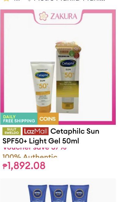 ORIG ORIG!! CETHAPHIL SUNSCREEN 😍 (Category: Face Care) located in Bacolod City. Submitted by chuchaystuffs (Listing ID 1410421251, Image 1). Description: Orig price is almost 1900 now down to 1200 ,limited stocks avail . If more than 3 my 1k only po..exp. 2029.