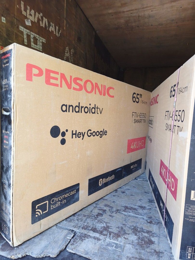Pensonic 65inch Google smart tv (Category: TV) located in Makati City. Submitted by budgetappliance (Listing ID 1410475875, Image 3). Description: pensonic 65inch Google smart TV Dolby speaker blutooth cromecast brand new with warranty for inquiry pls text or call 09288087549.