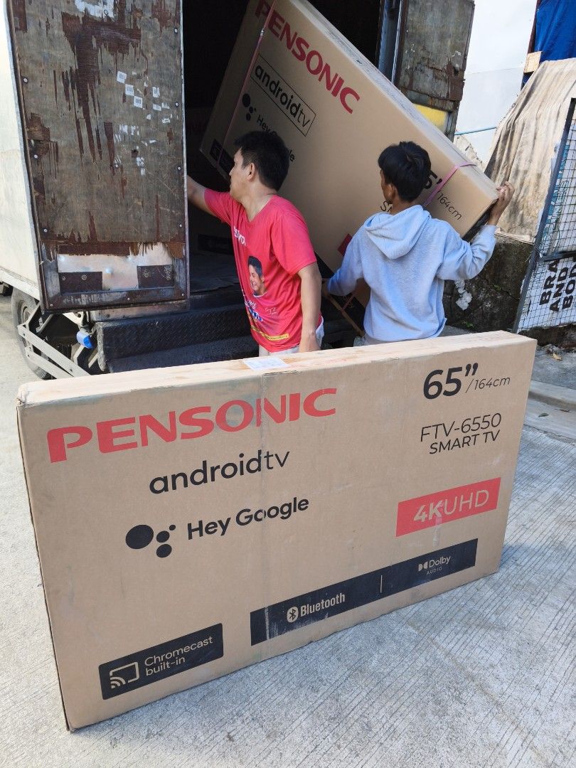 Pensonic 65inch Google smart tv (Category: TV) located in Makati City. Submitted by budgetappliance (Listing ID 1410475875, Image 1). Description: pensonic 65inch Google smart TV Dolby speaker blutooth cromecast brand new with warranty for inquiry pls text or call 09288087549.
