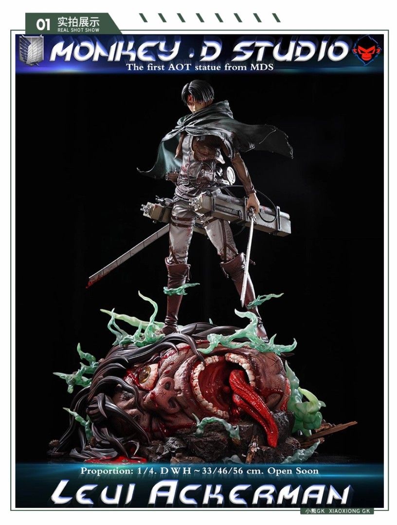 Recast Models RECAST Attack on Titan Shingeki nk Kyojin Levi Ackerman 1/4 GK Figure ...